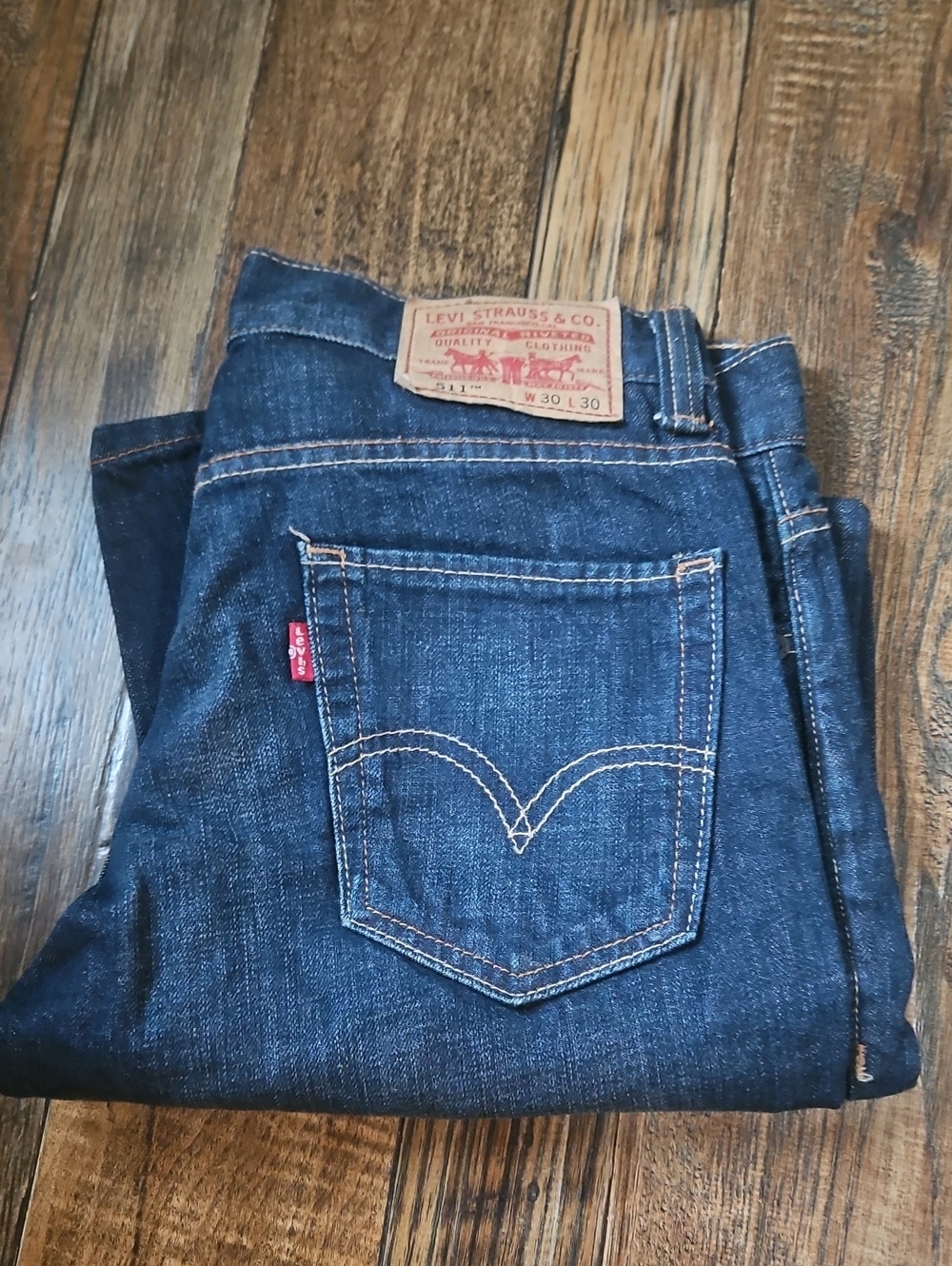 New Levi's 511 Men's Dark Wash Straight-Leg Jeans